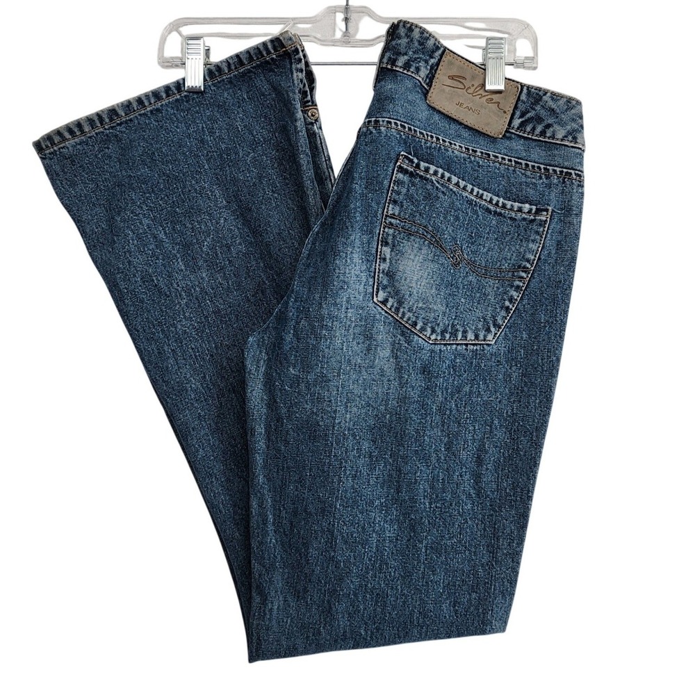 Silver Jeans 31 Blue Flare Leg Y2K Denim Medium Wash Boho Western Retro 2000sVtg